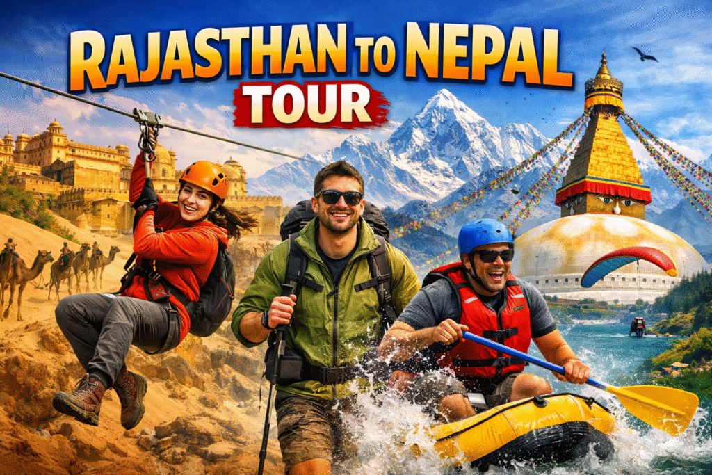Historic Rajasthan forts and Nepal scenic valleys travel tour image