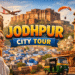 Jodhpur sightseeing tour showing Mehrangarh Fort and the Blue City houses of Jodhpur Rajasthan.