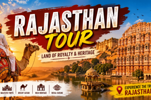 Rajasthan tour showing forts, palaces, desert and scenic views