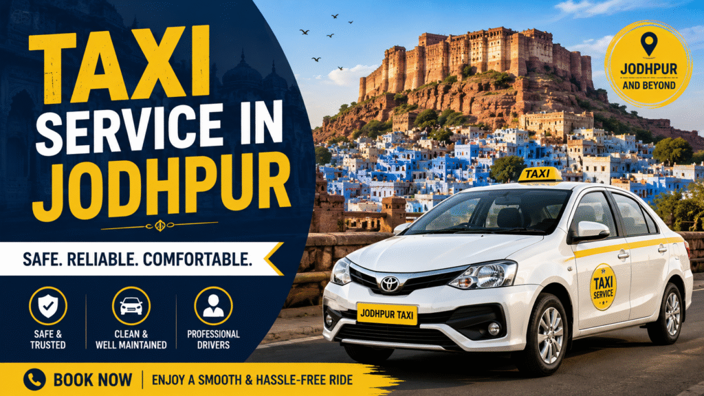 Premium taxi service in Jodhpur for sightseeing tours and long-distance travel with comfortable cars and professional drivers.