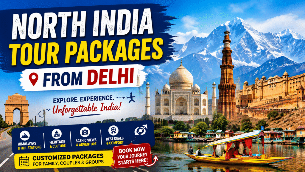 Travelers exploring historical forts and cultural heritage sites in North India