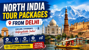 Travelers exploring historical forts and cultural heritage sites in North India