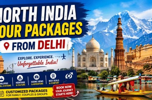 Travelers exploring historical forts and cultural heritage sites in North India