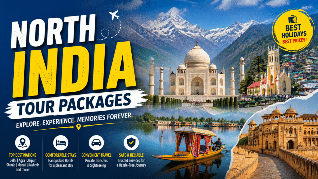 North India tour with cultural sites, temples, and scenic landscapes